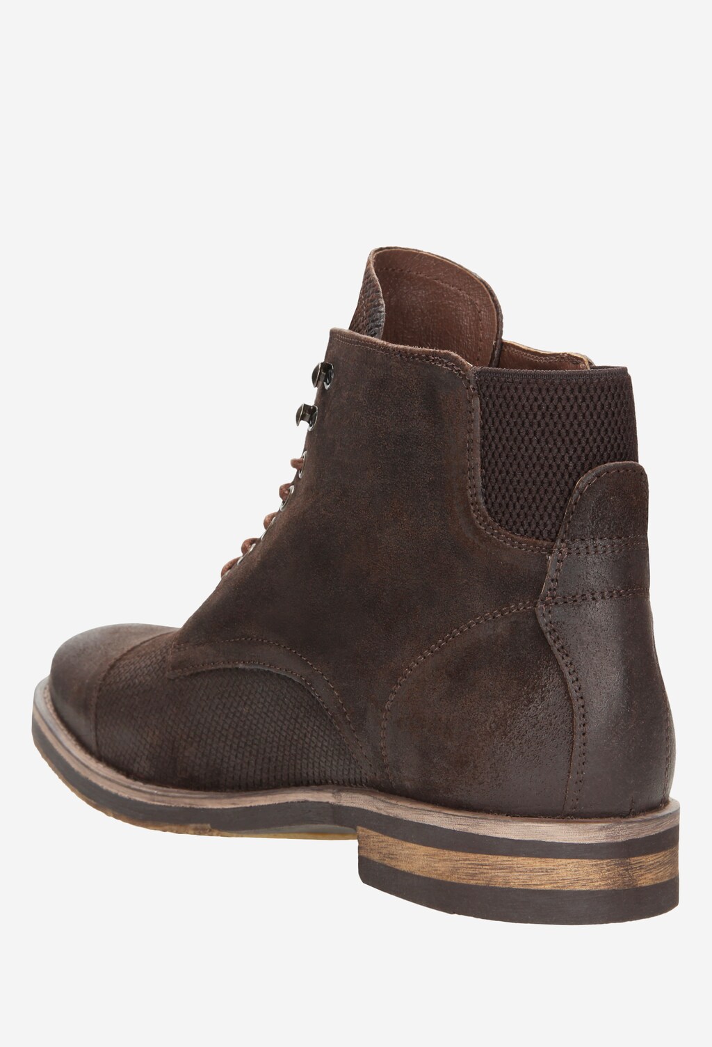 Ciemnobrązowe trzewiki męskie  sznurowane 7213-62 Widok 3