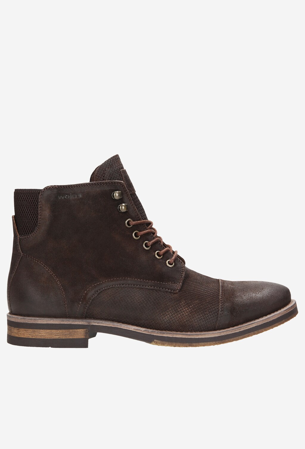 Ciemnobrązowe trzewiki męskie  sznurowane 7213-62 Widok 1