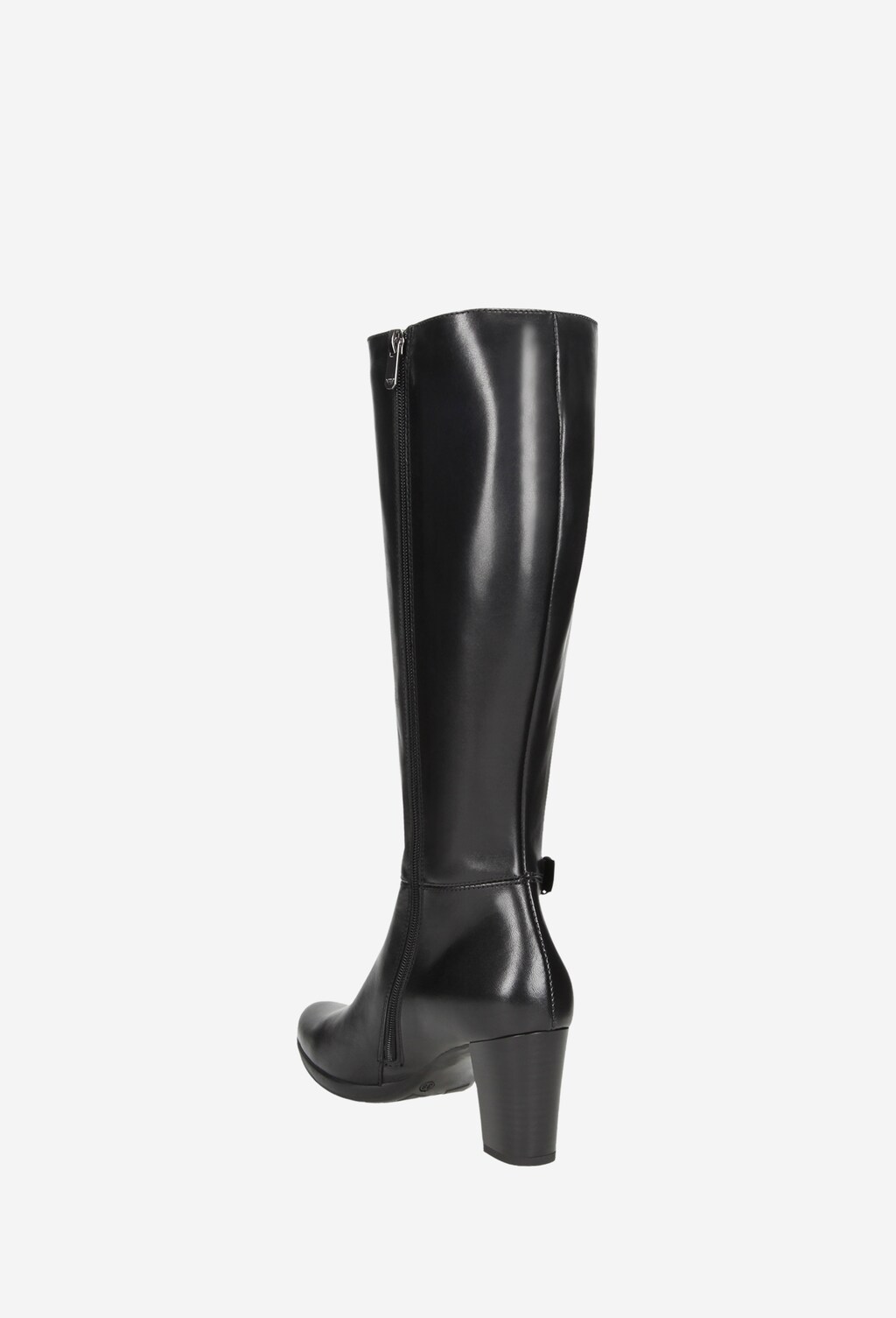 Czarne kozaki damskie na słupku z ozdobną klamrą 7731-51 Widok 3