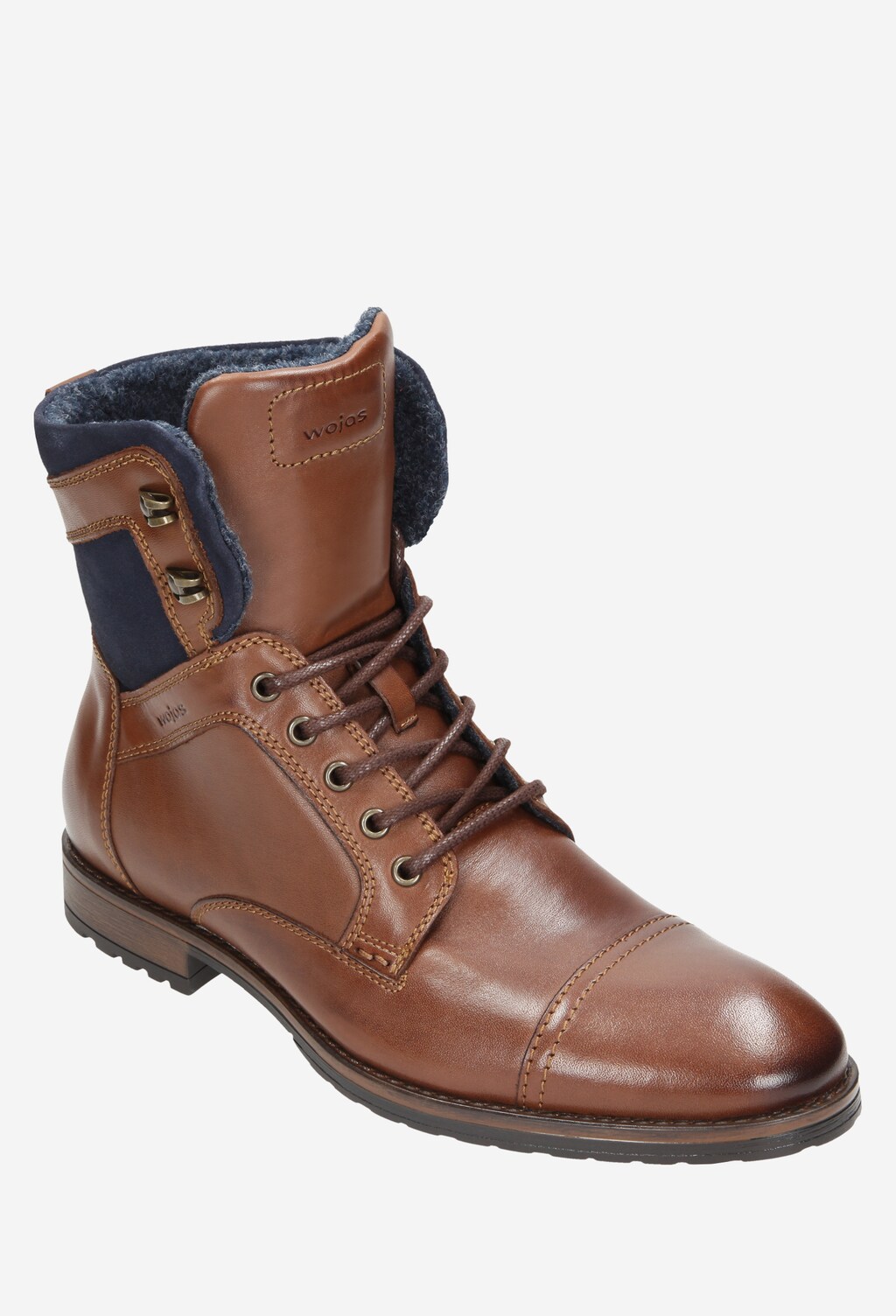 Brązowo-granatowe trzewiki męskie 7221-52 Widok 2