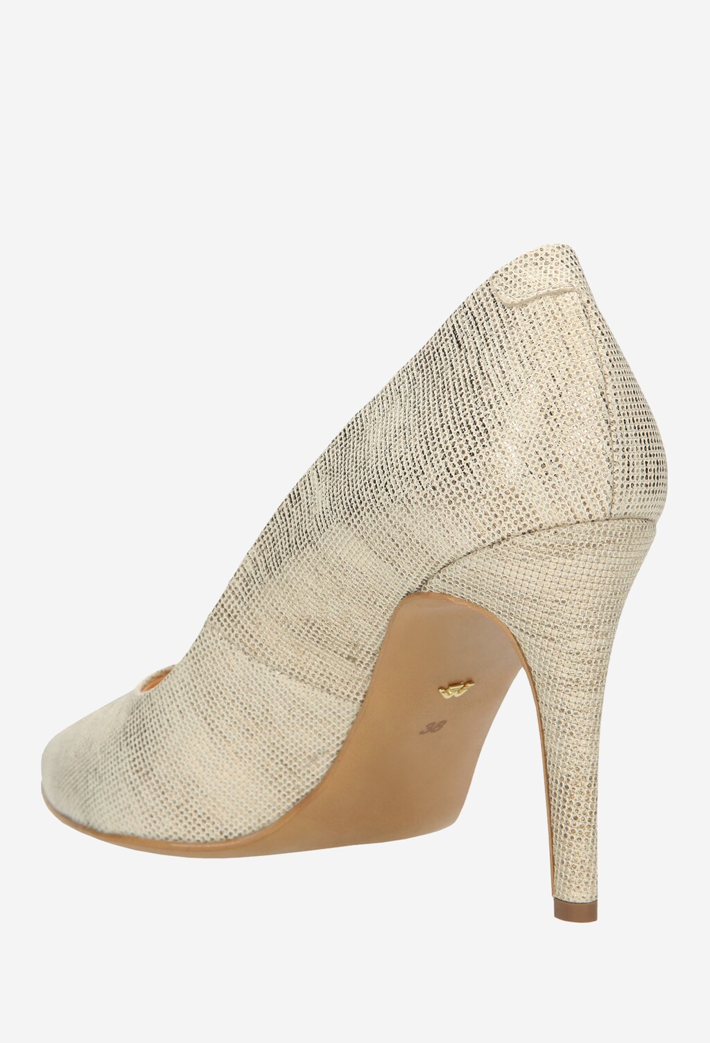 Zlaté dámské lodičky s vysokým podpatkem 8351-68 Widok 3