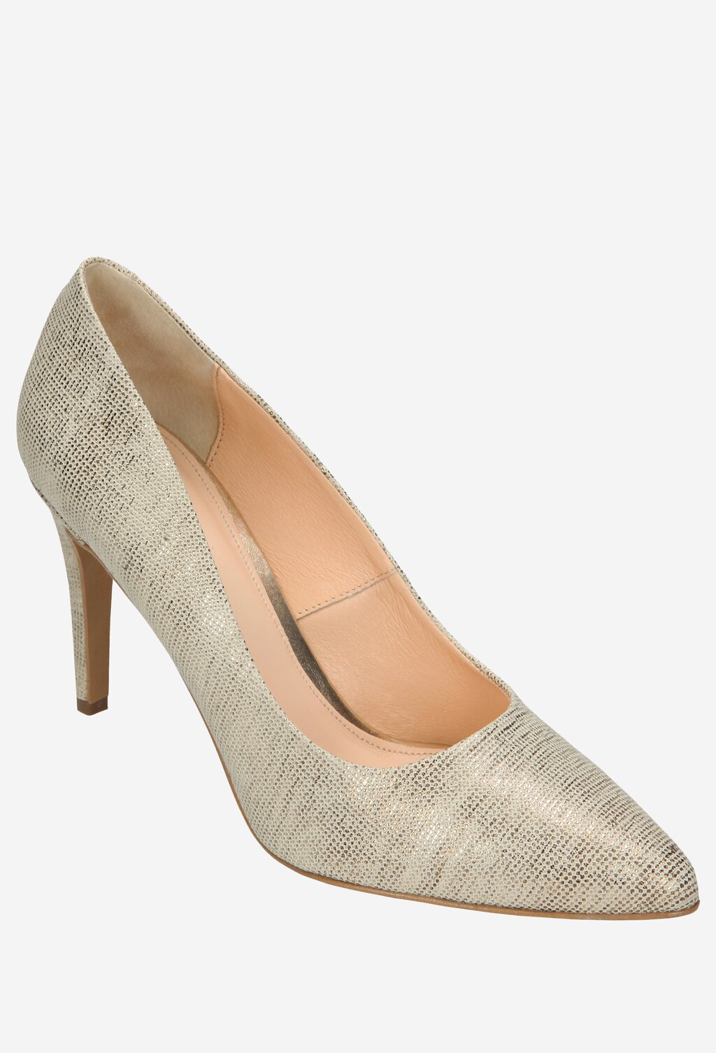 Zlaté dámské lodičky s vysokým podpatkem 8351-68 Widok 2