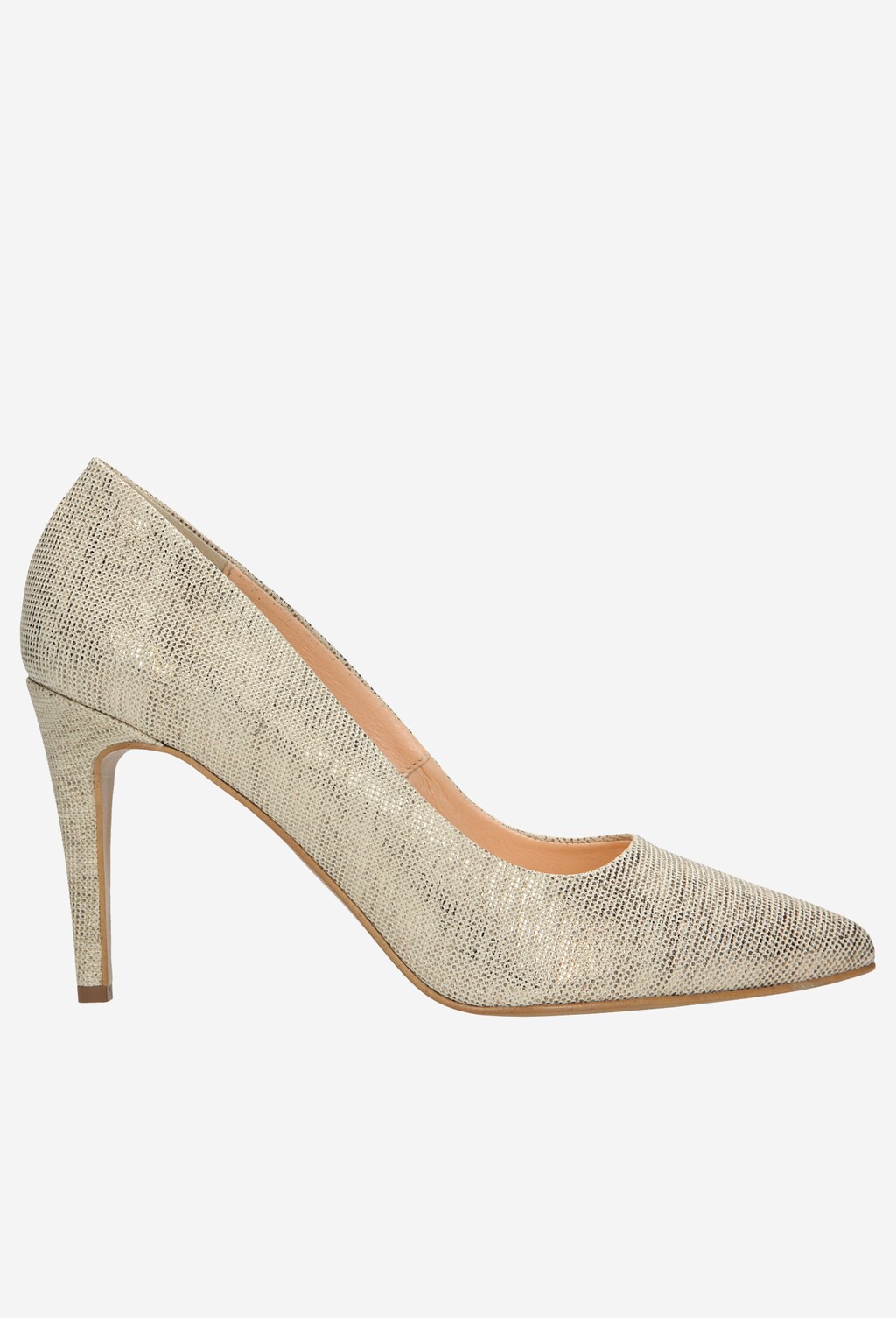 Zlaté dámské lodičky s vysokým podpatkem 8351-68 Widok 1