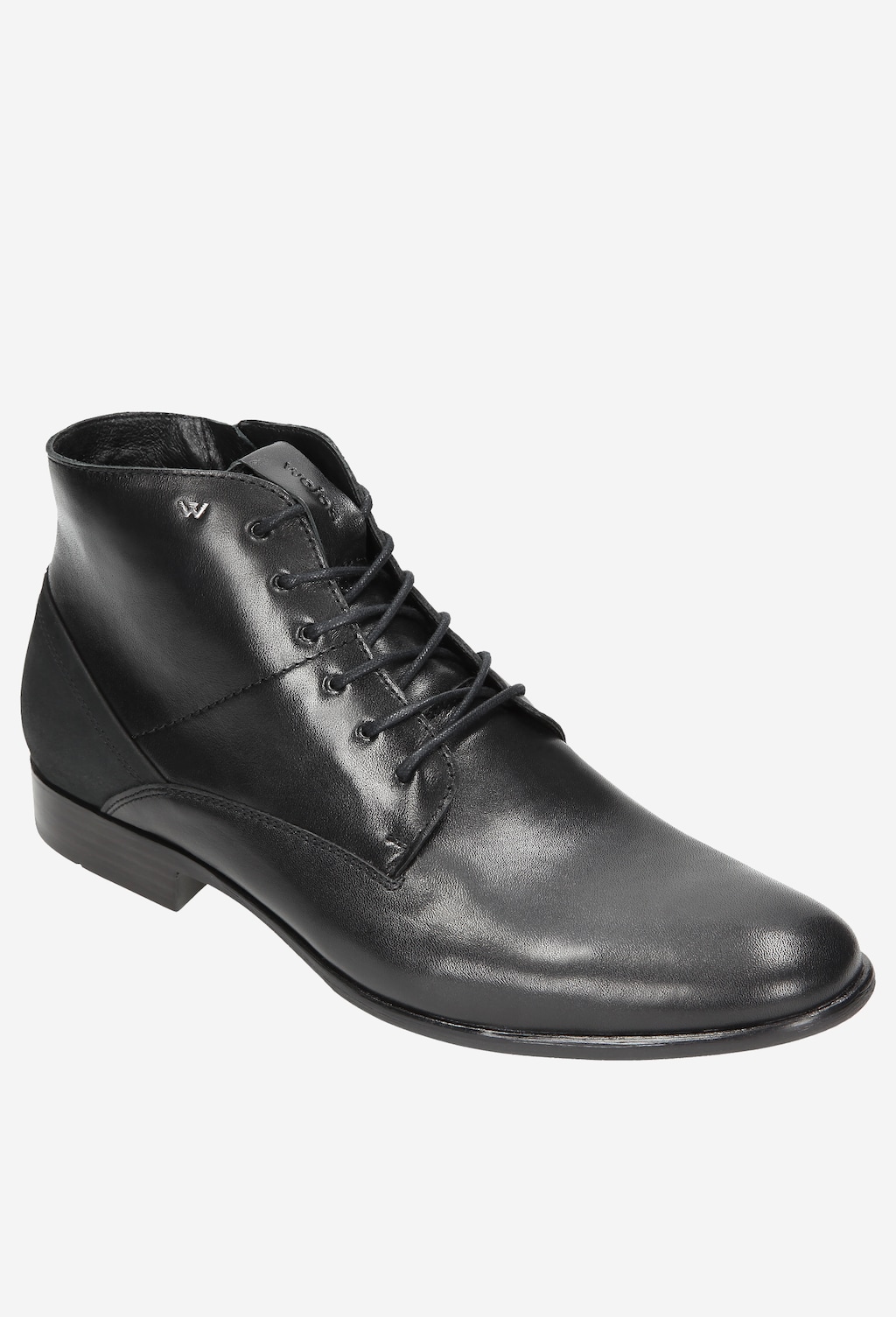 Klasyczne czarne trzewiki męskie ze skóry licowej 7215-51 Widok 3