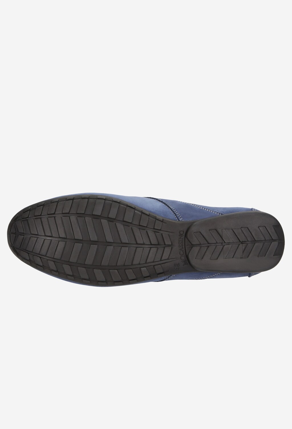 Granatowe półbuty męskie ze skóry nubukowej 8050-26 Widok 5