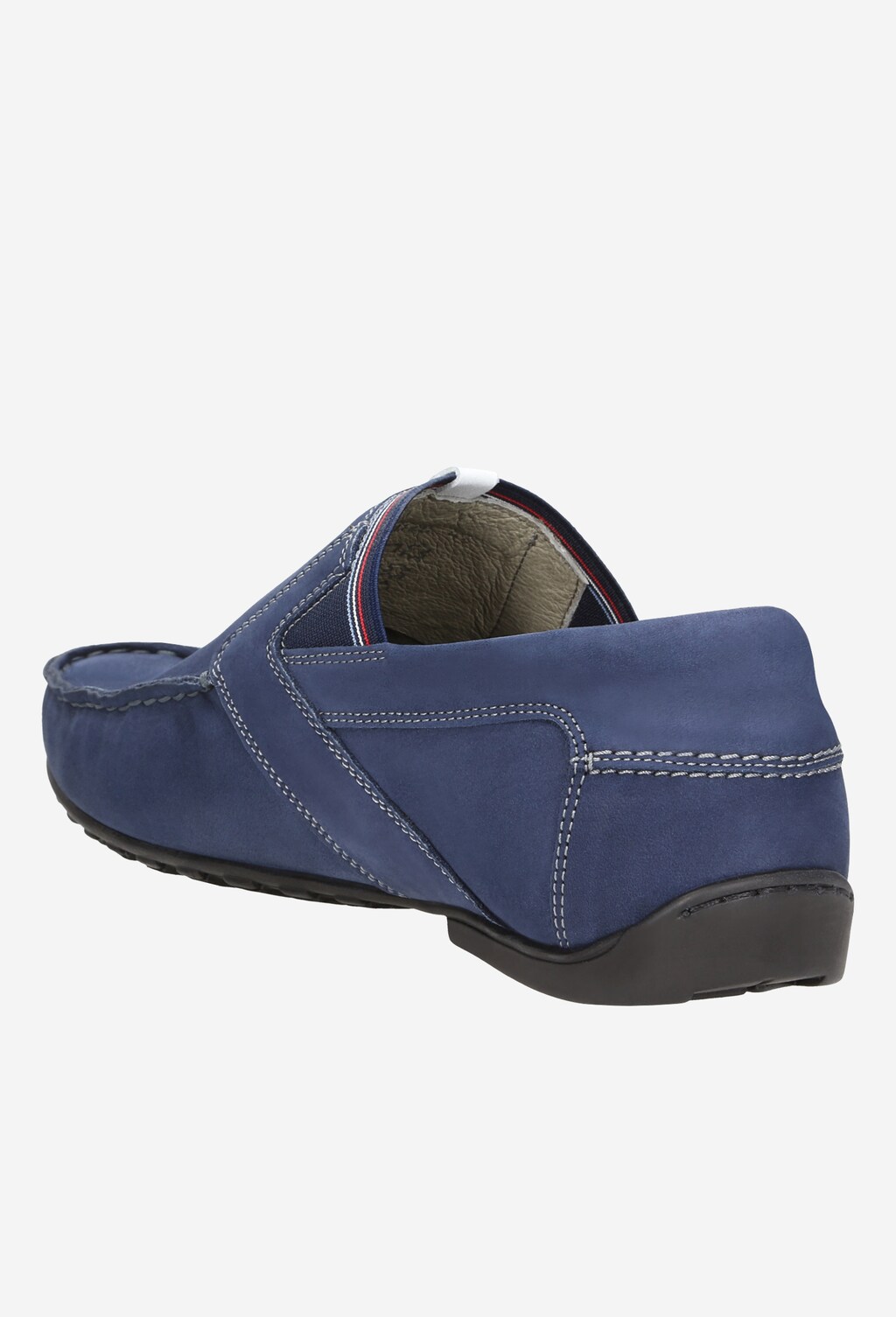 Granatowe półbuty męskie ze skóry nubukowej 8050-26 Widok 3