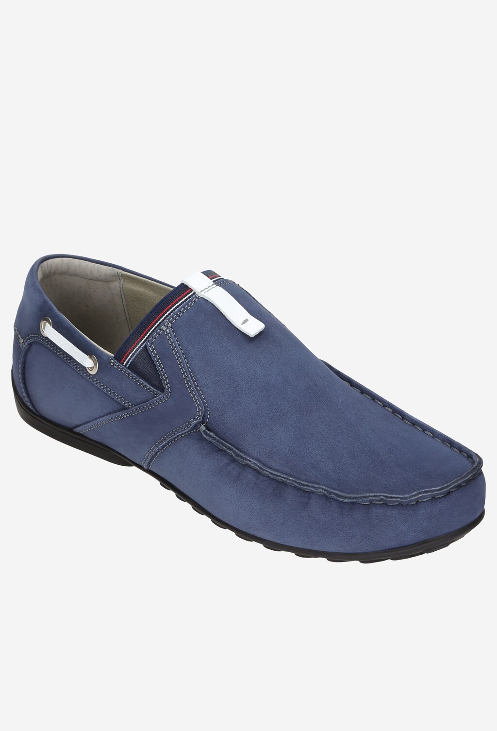 Granatowe półbuty męskie ze skóry nubukowej 8050-26 Widok 2