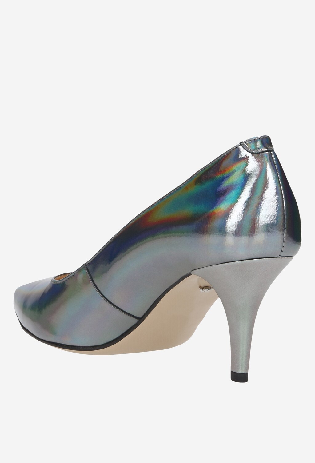 Ciemnosrebrne damskie czółenka 7360-51 Widok 3