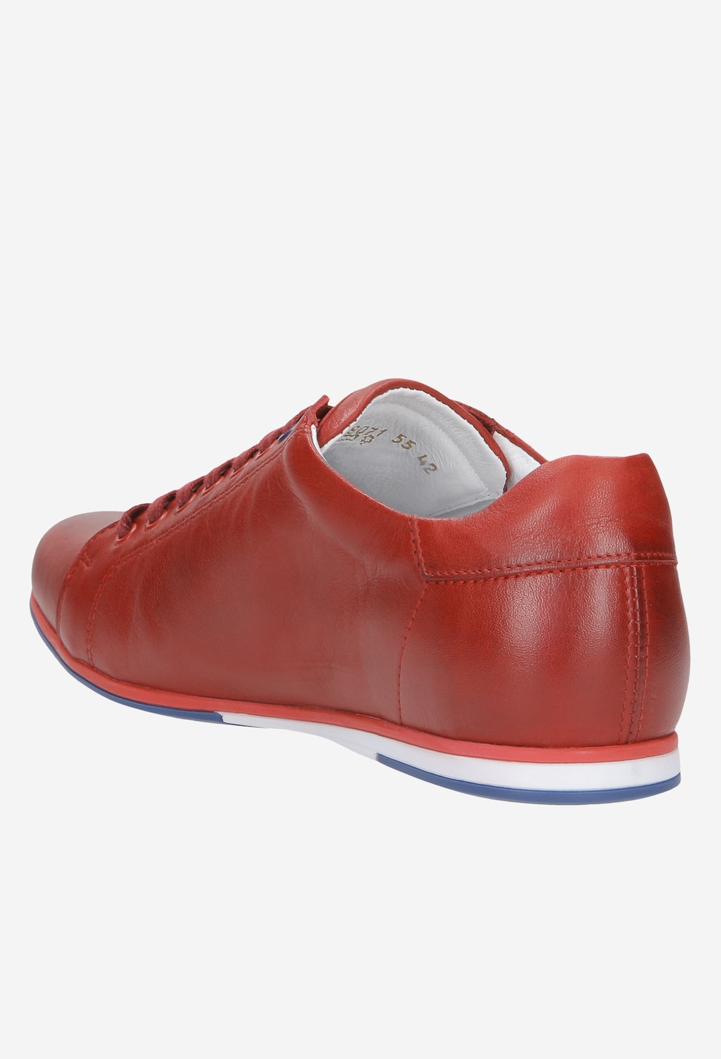 Czerwone Sznurowane Półbuty Męskie na Płaskie Podeszwie 8071-55 Widok 4