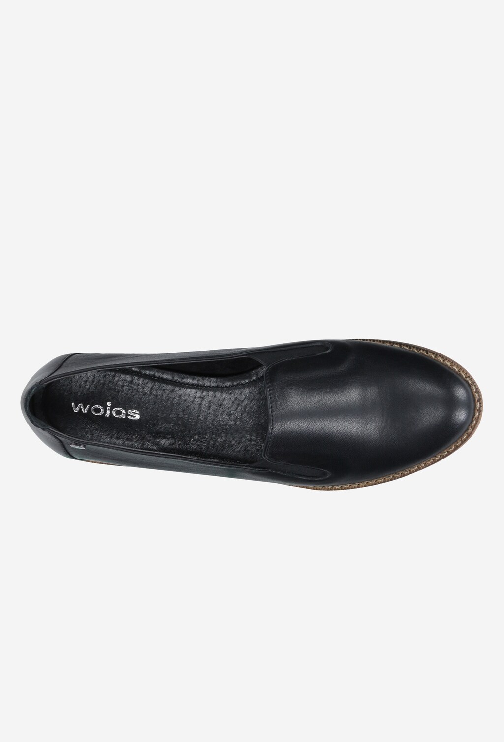 Komfortowe czarne półbuty damskie na płaskiej podeszwie 46024-51 Widok 5