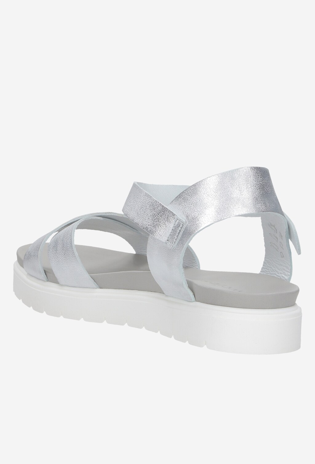 Srebrne komfortowe sandały damskie na białej podeszwie 8823-50 Widok 3