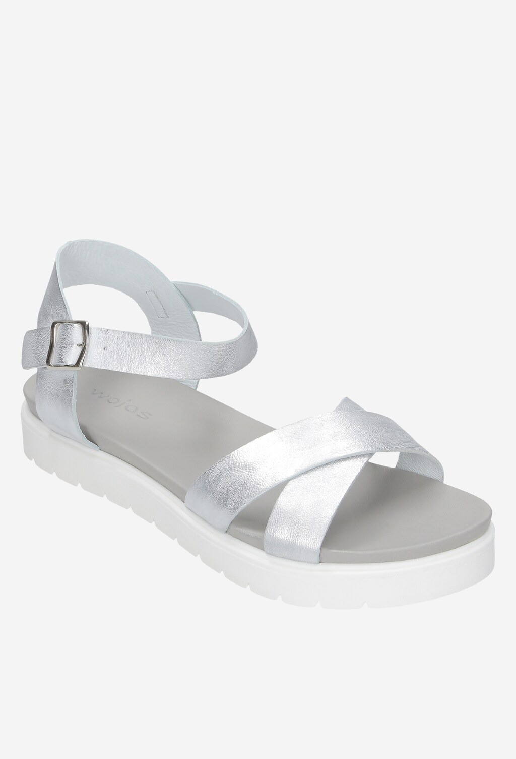 Srebrne komfortowe sandały damskie na białej podeszwie 8823-50 Widok 2