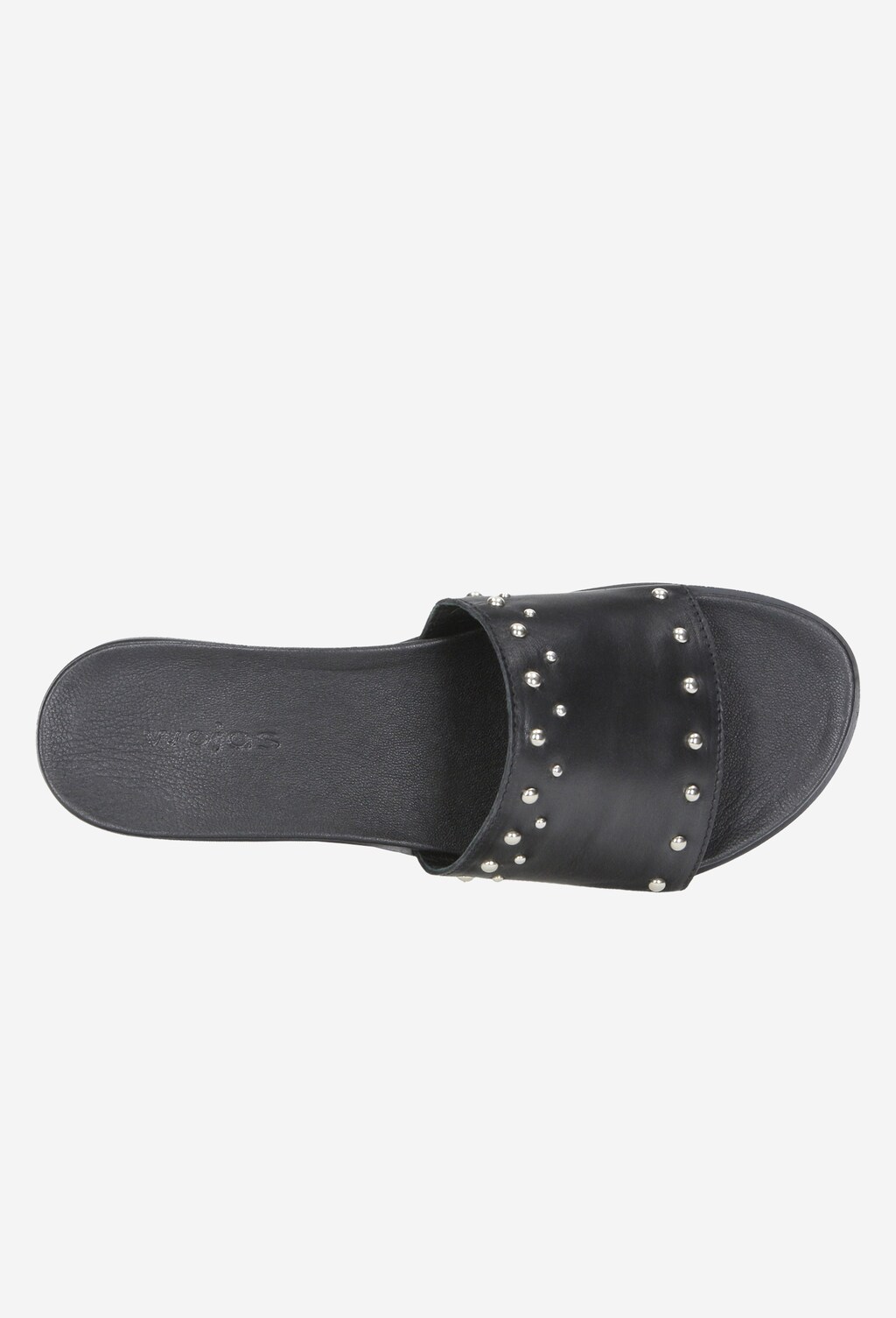 Casualowe czarne klapki damskie z nitami 8762-51 Widok 4