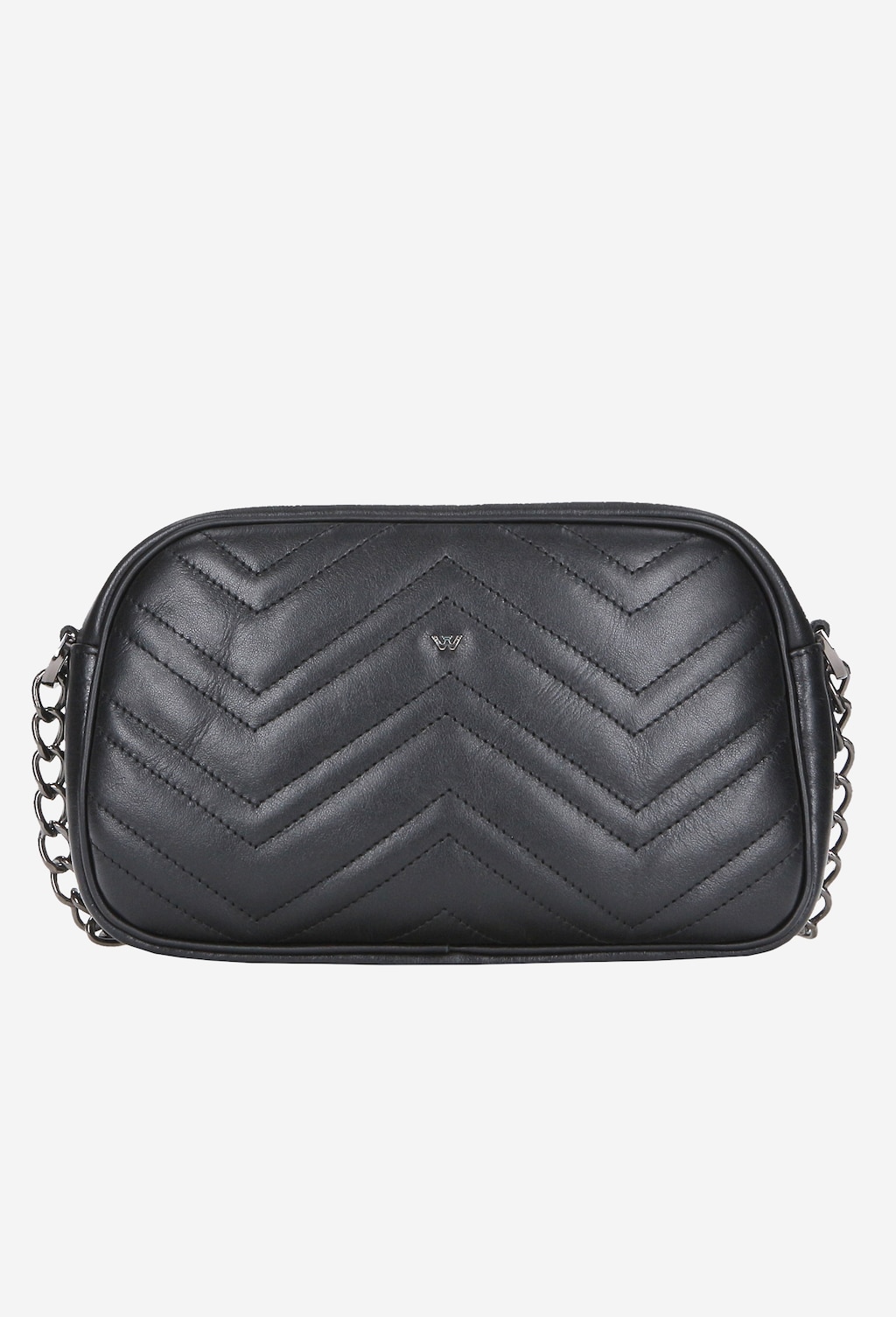 Czarna mała torebka damska z ozdobnymi przeszyciami 8864-51 Widok 2