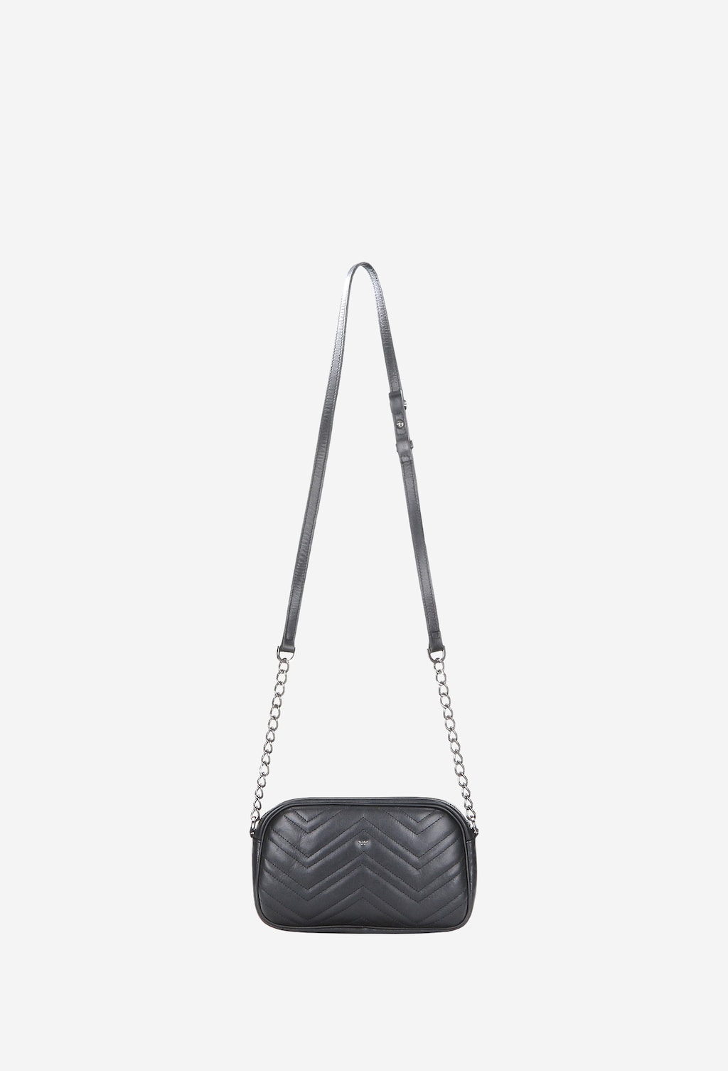 Czarna mała torebka damska z ozdobnymi przeszyciami 8864-51 Widok 5