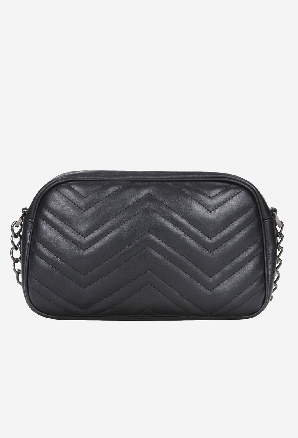 Czarna mała torebka damska z ozdobnymi przeszyciami 8864-51 Widok 4