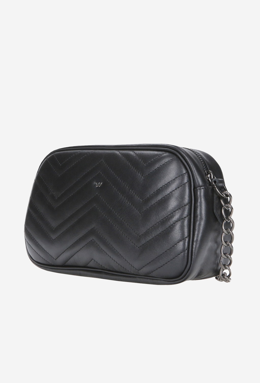 Czarna mała torebka damska z ozdobnymi przeszyciami 8864-51 Widok 3