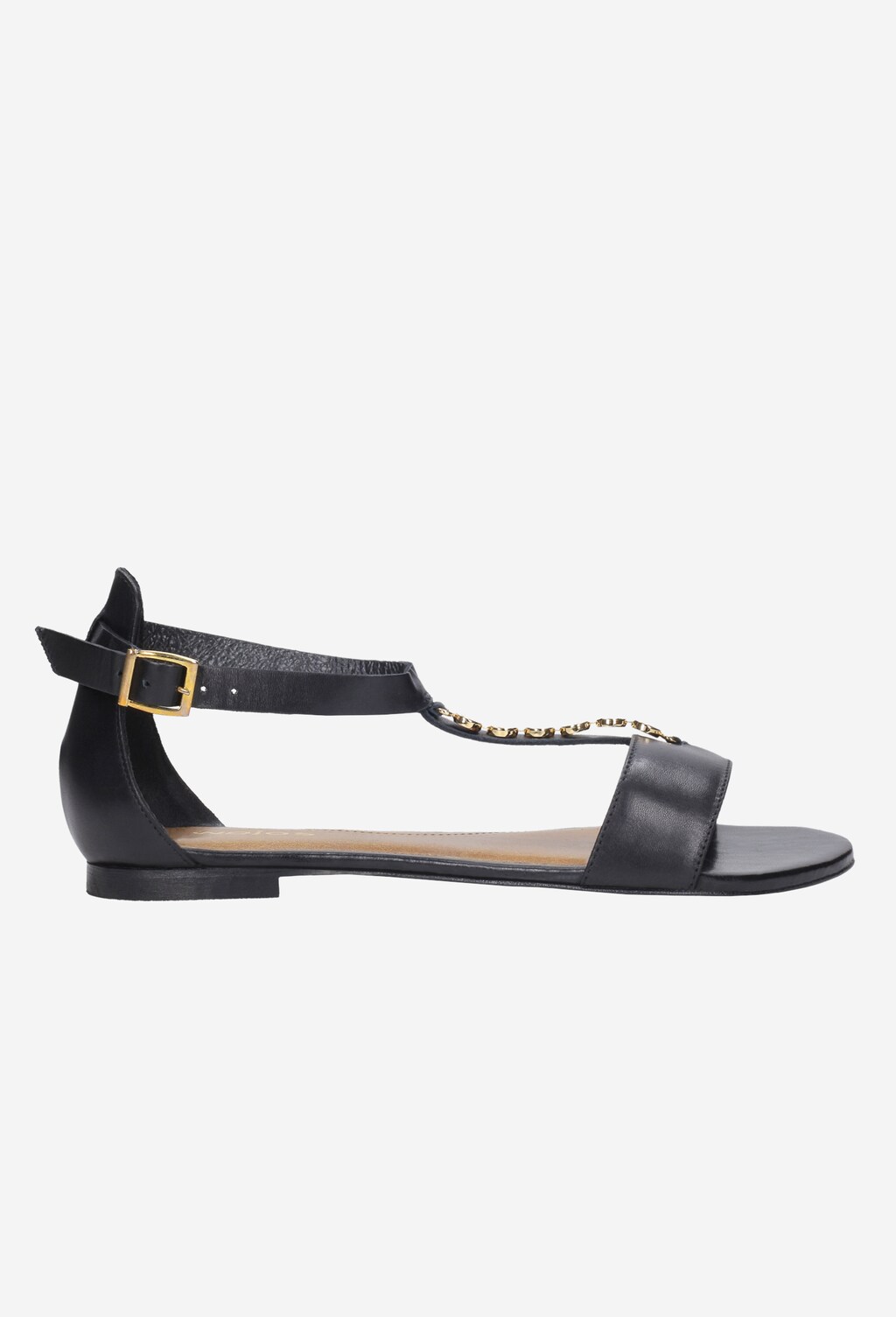 Wygodne czarne sandały damskie  z zapięciem wokół kostki 8837-51 Widok 1