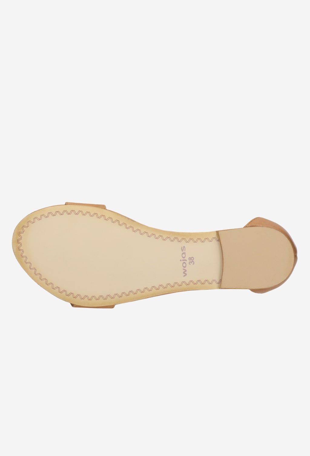 Jasnobrązowe sandały damskie ze złotym łańcuszkiem 8837-53 Widok 5