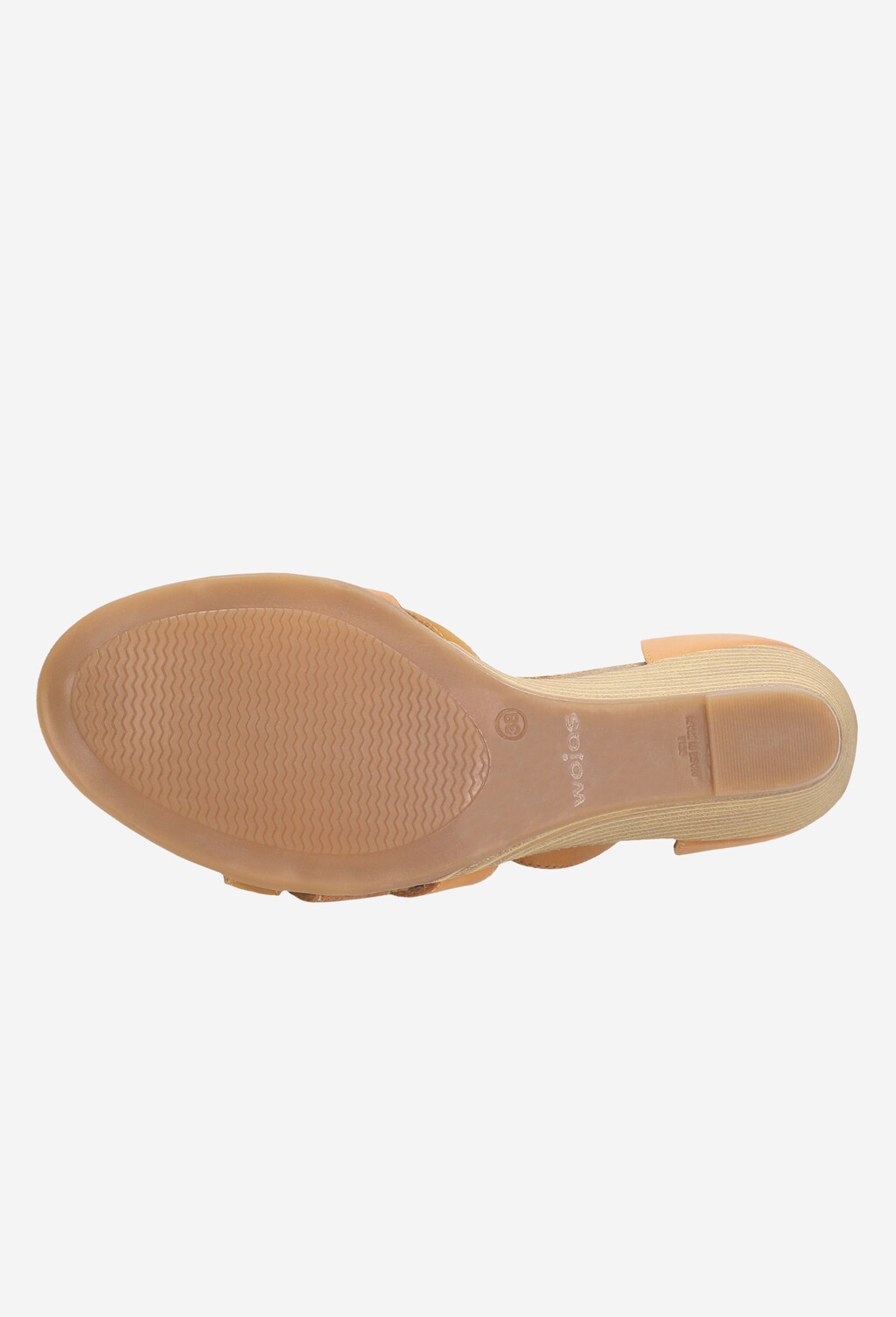 Jasnobrązowe wygodne sandały damskie na klinie 8836-53 Widok 5