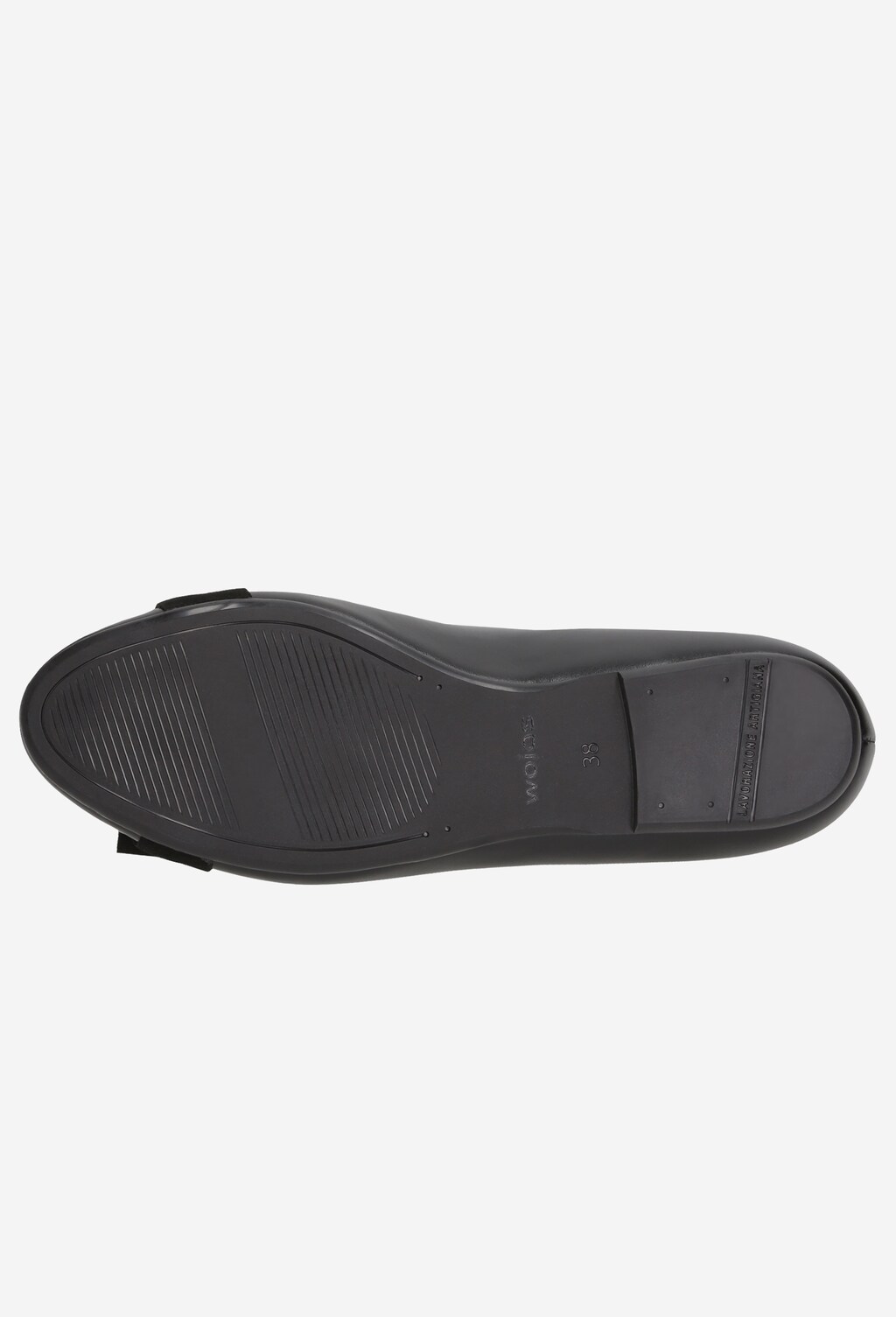 Czarne baleriny damskie z ozdobną kokardą 8427-71 Widok 6