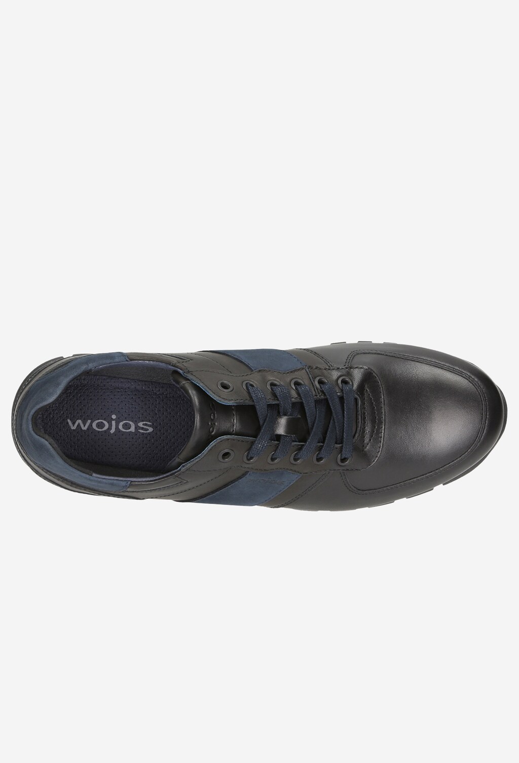 Czarne  półbuty męskie z granatowymi wstawkami 8044-76 Widok 4