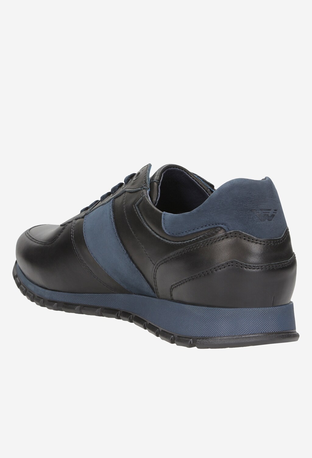 Czarne  półbuty męskie z granatowymi wstawkami 8044-76 Widok 3