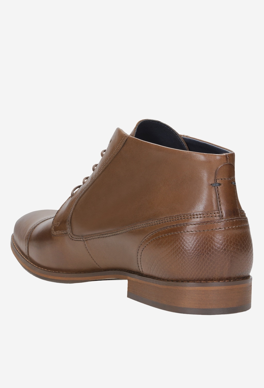 Brązowe trzewiki męskie z ozdobnymi tłoczeniami 8208-52 Widok 3