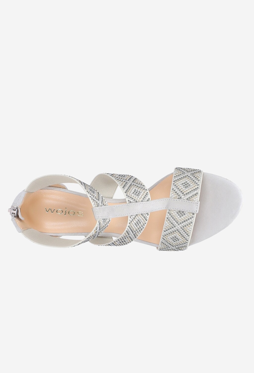 Popielate Sandały Damskie Z Ozdobnymi Wzorkami na Gumowych Paskach 8800-80 Widok 4