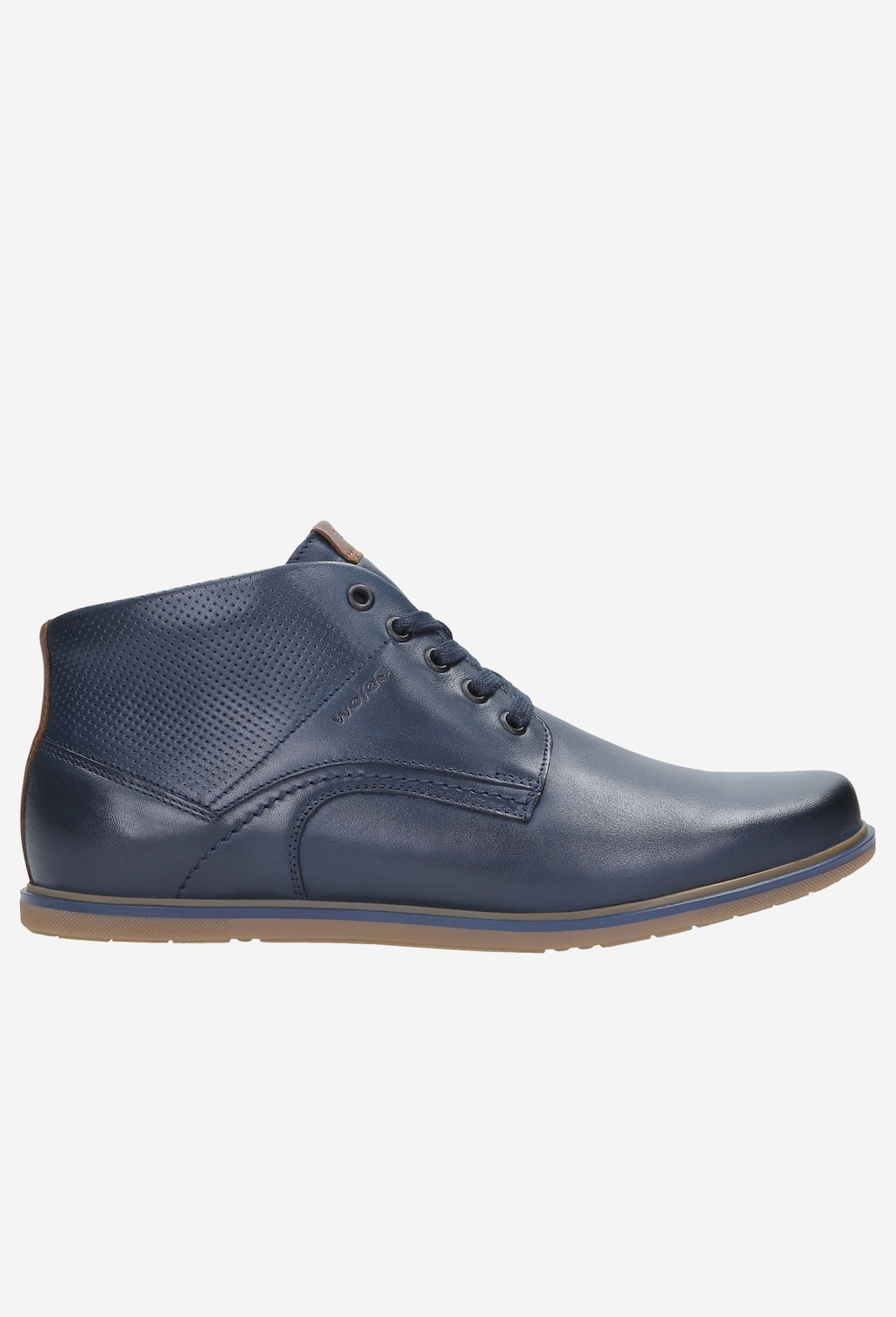 Granatowe trzewiki męskie z brązowymi wstawkami 8209-56 Widok 1