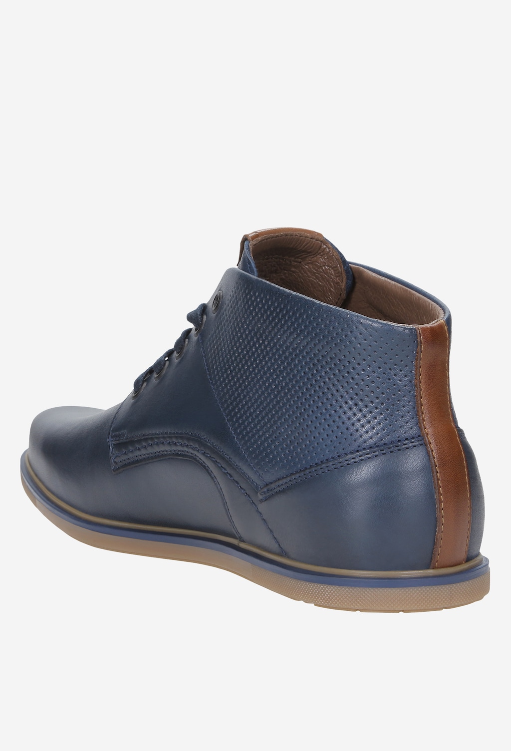 Granatowe trzewiki męskie z brązowymi wstawkami 8209-56 Widok 3
