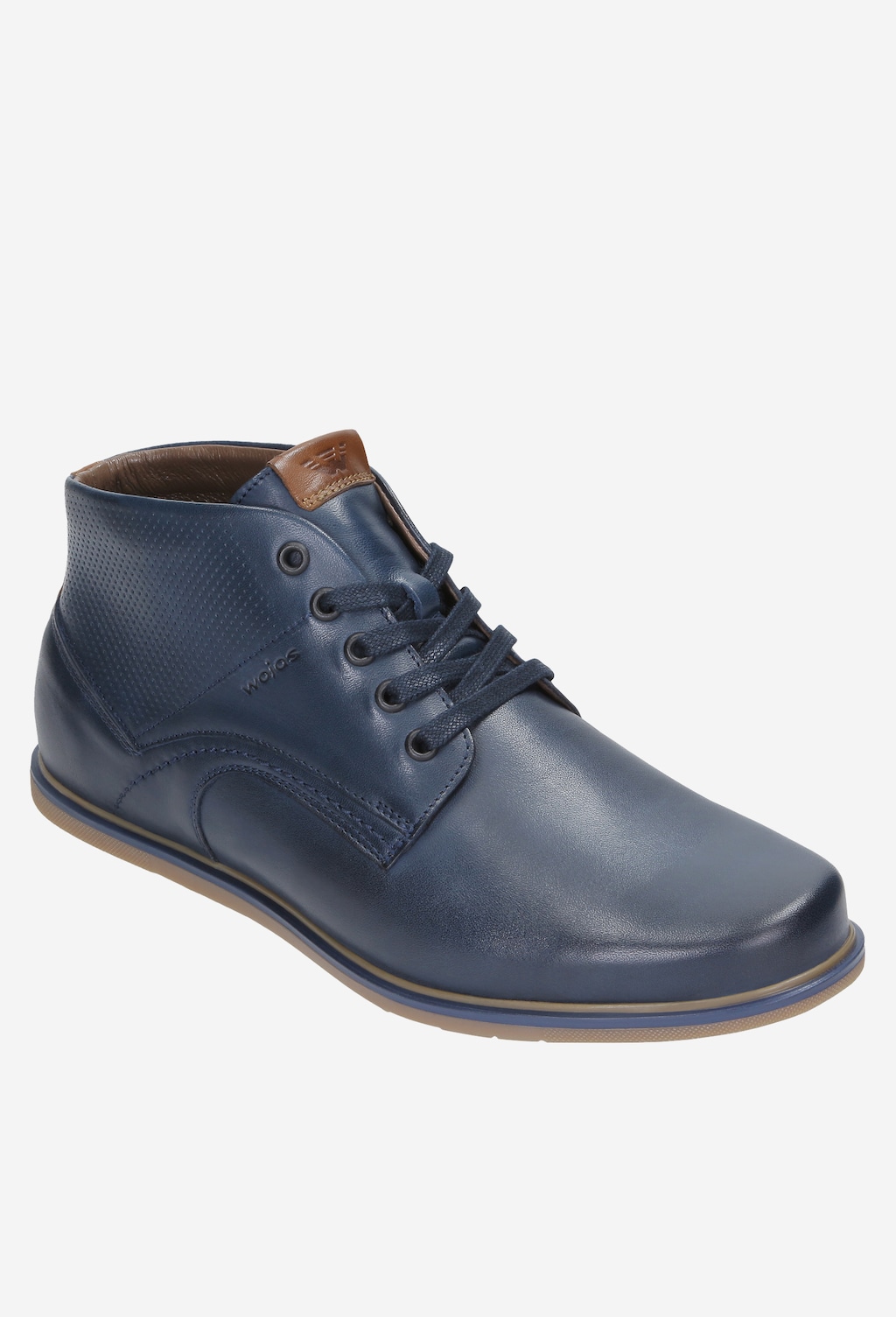 Granatowe trzewiki męskie z brązowymi wstawkami 8209-56 Widok 2