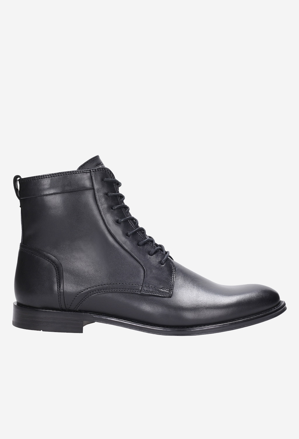 Czarne ocieplane trzewiki męskie sznurowane 8217-51 Widok 2