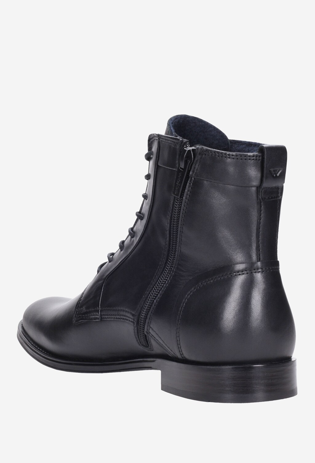 Czarne ocieplane trzewiki męskie sznurowane 8217-51 Widok 4