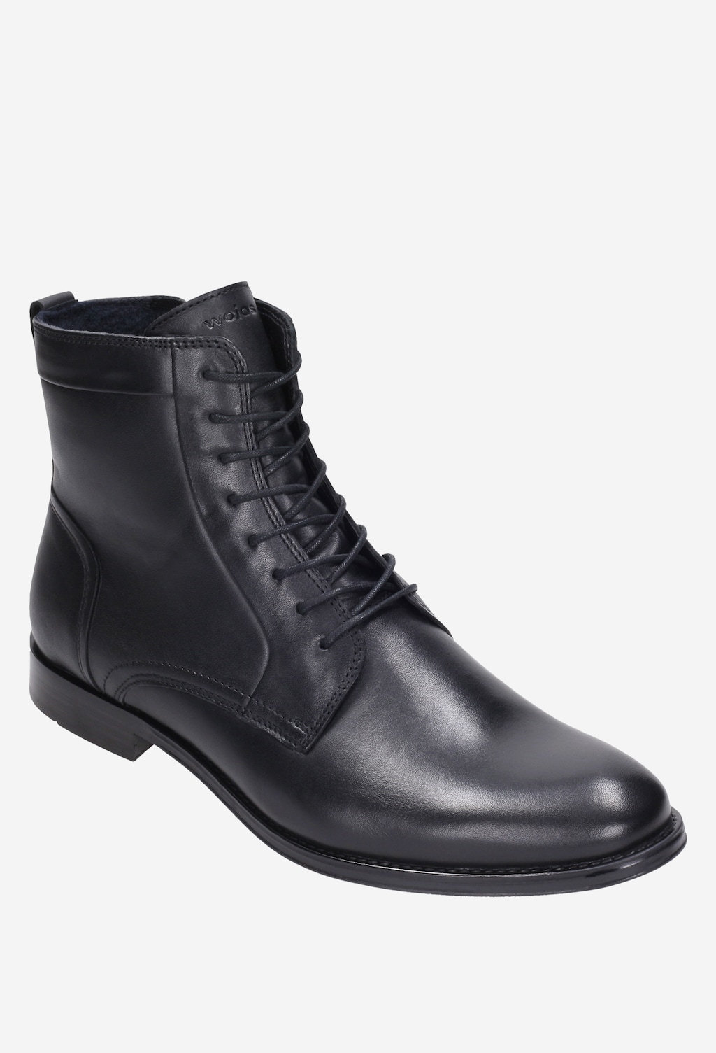 Czarne ocieplane trzewiki męskie sznurowane 8217-51 Widok 3
