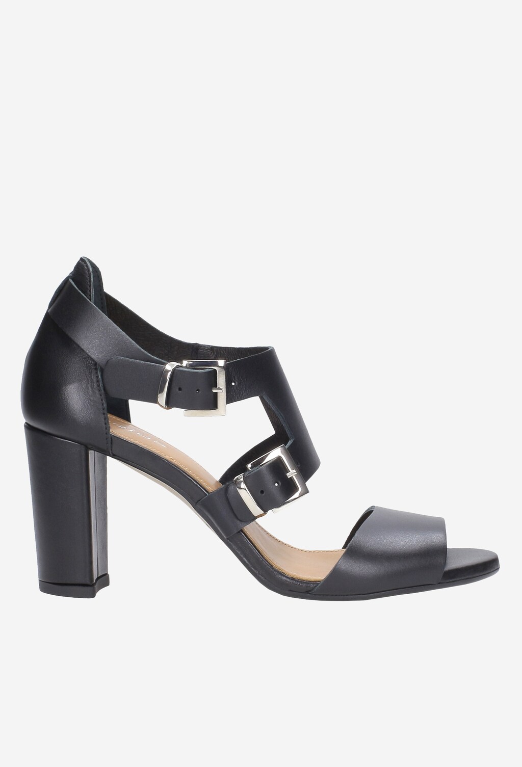 Czarne sandały damskie z ozdobnymi sprzączkami 8784-51 Widok 1