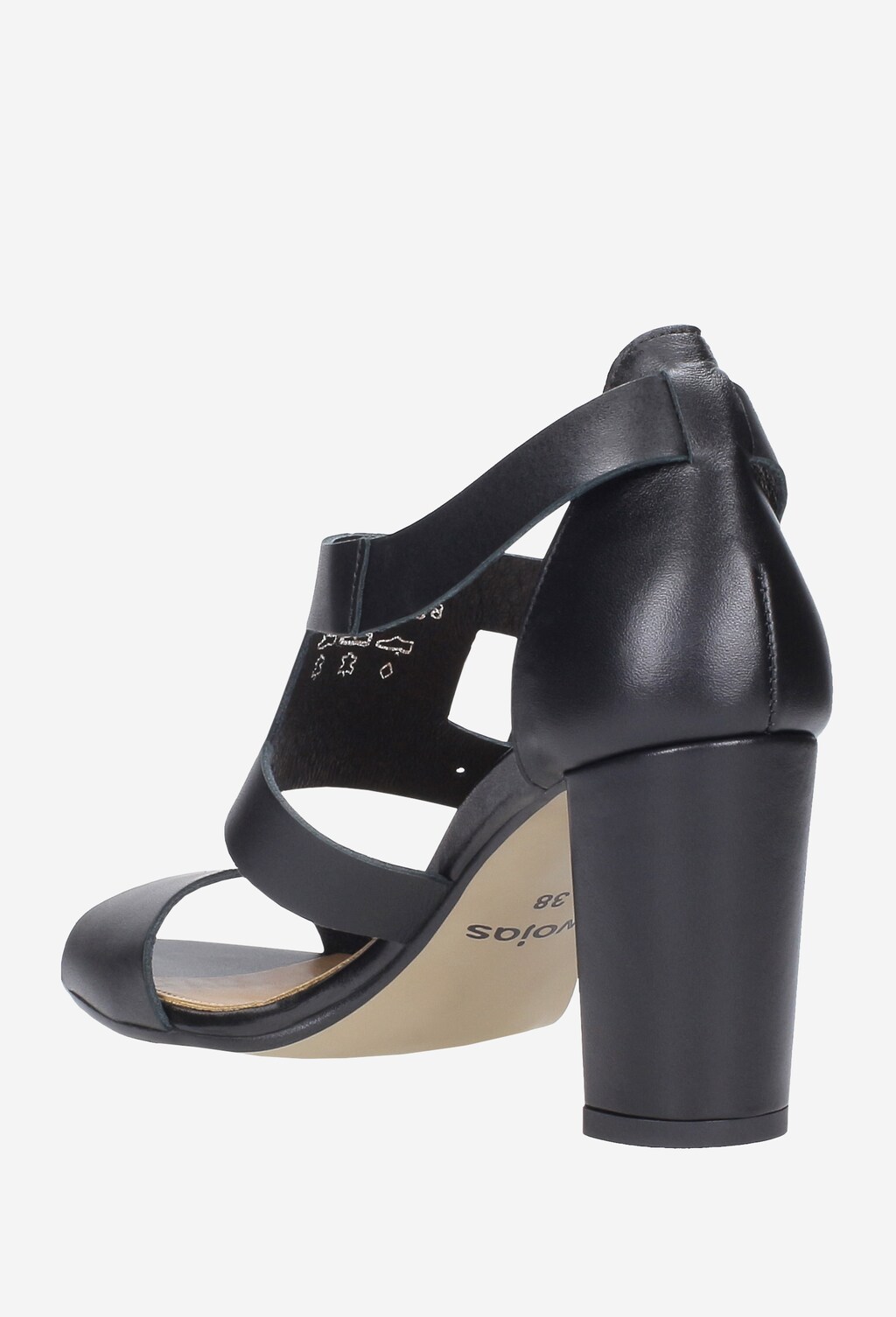 Czarne sandały damskie z ozdobnymi sprzączkami 8784-51 Widok 3