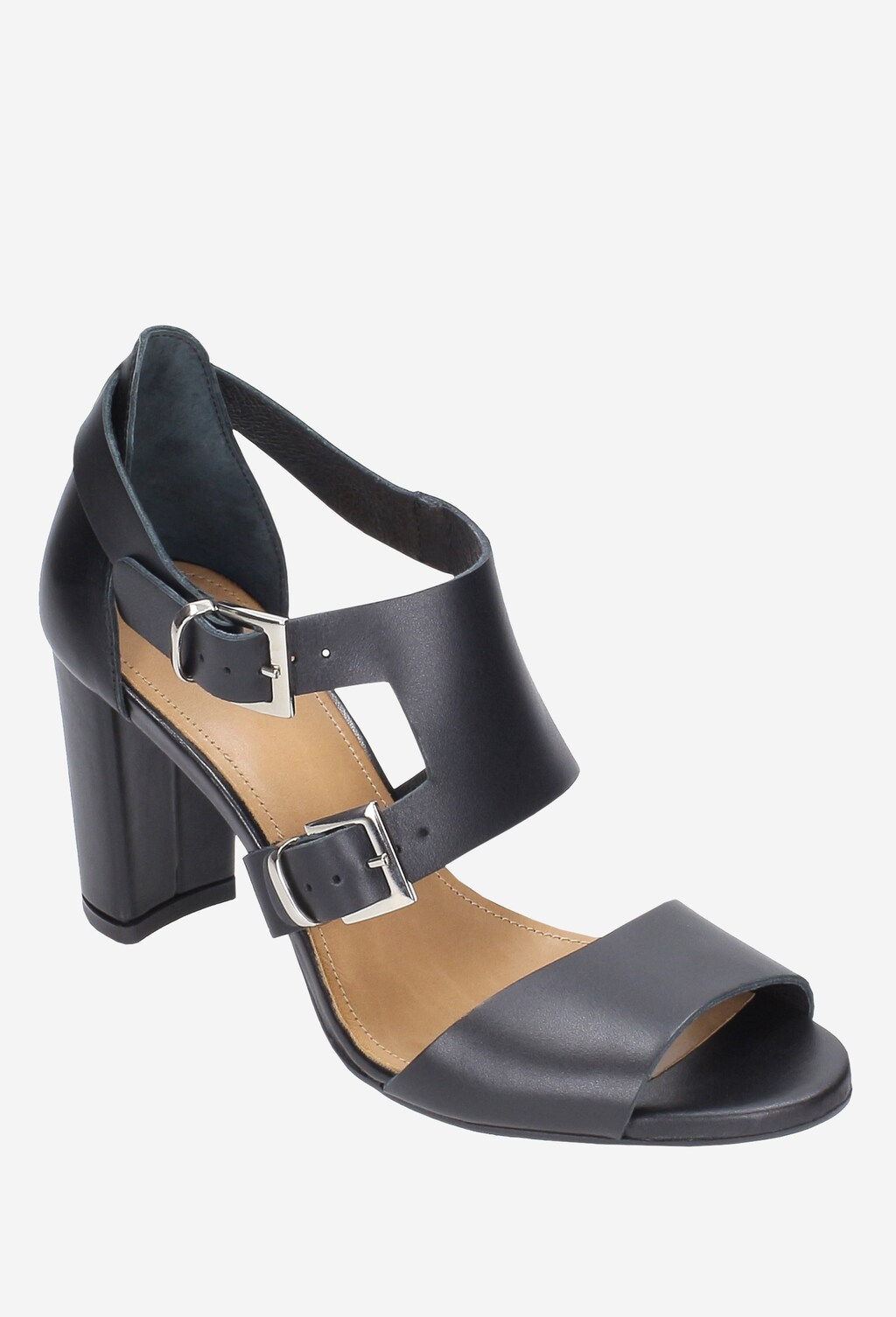 Czarne sandały damskie z ozdobnymi sprzączkami 8784-51 Widok 2