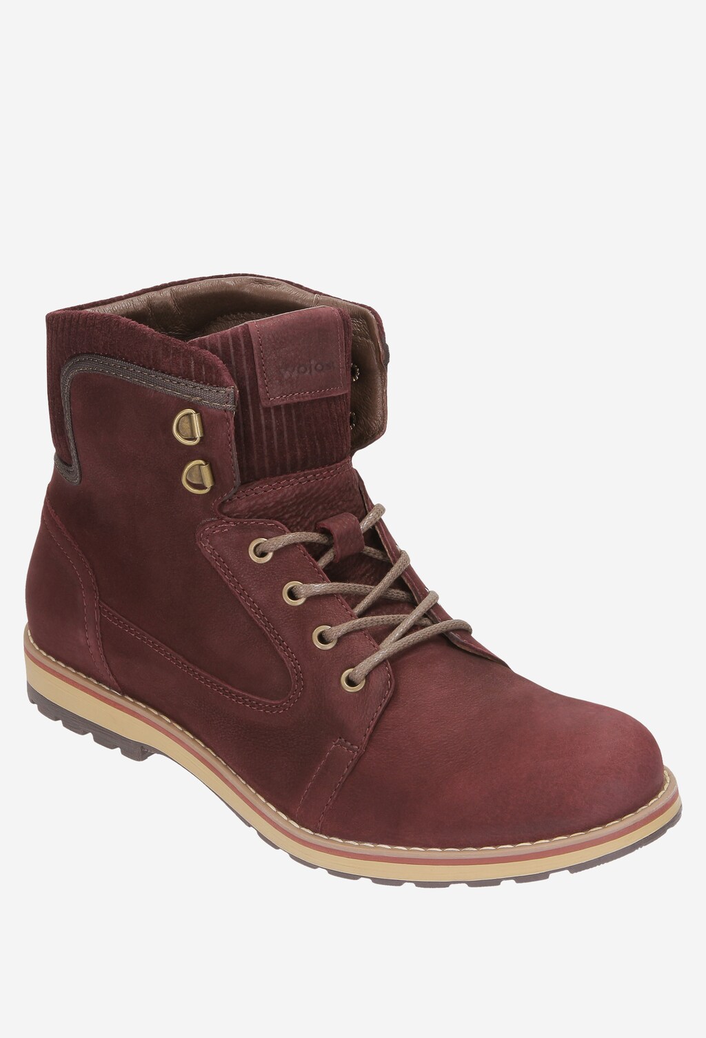 Bordowe trzewiki męskie 8232-75 Widok 2