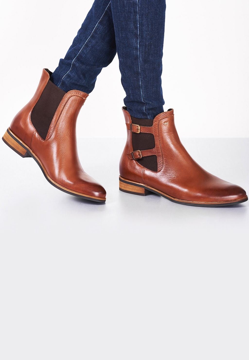 Brązowe botki damskie 8613-52 Widok 1