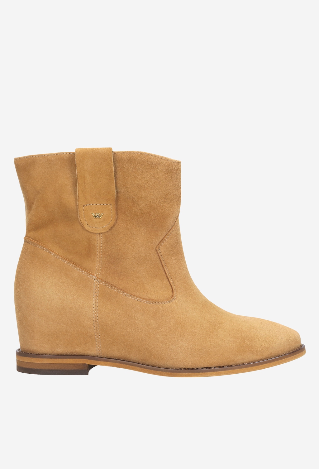 Jasnobrązowe botki damskie na ukrytej koturnie 9521-63 Widok 2