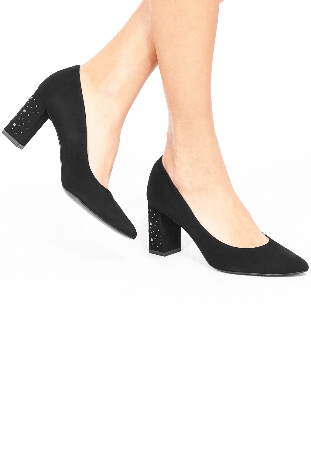 Czarne czółenka damskie 7382-71 Widok 1