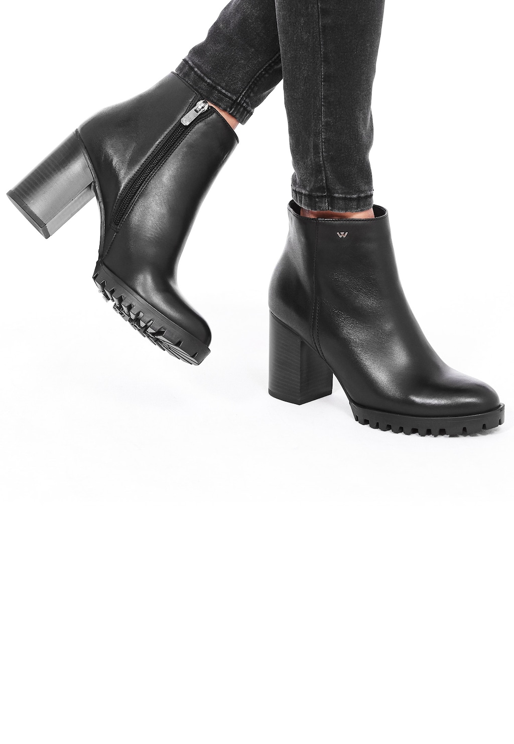 Czarne botki damskie 8592-51 Widok 1