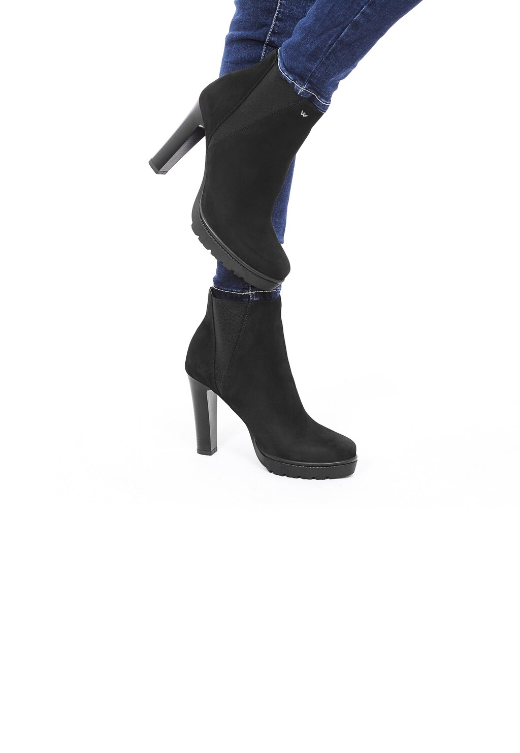 Czarne botki damskie 8593-21 Widok 1