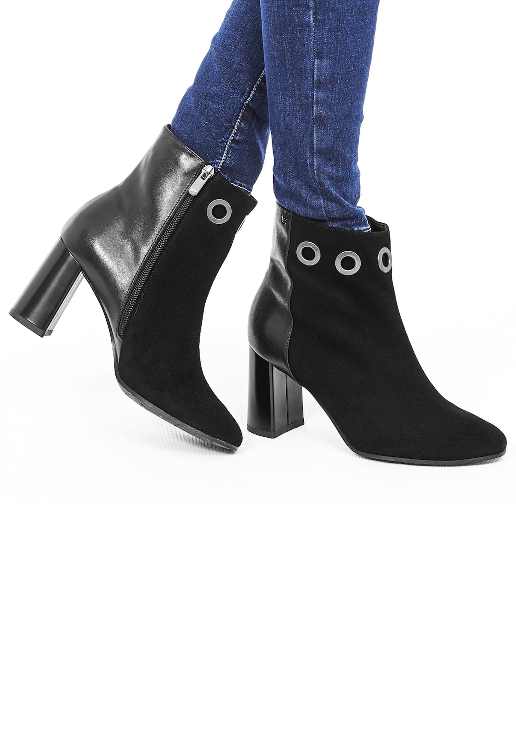 Czarne botki damskie 8601-71 Widok 1