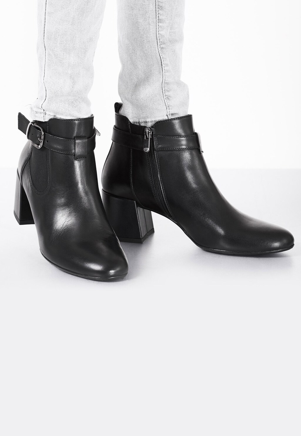 Czarne botki damskie 8607-51 Widok 1