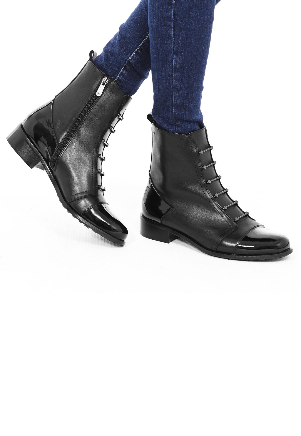 Czarne botki damskie 8623-71 Widok 1