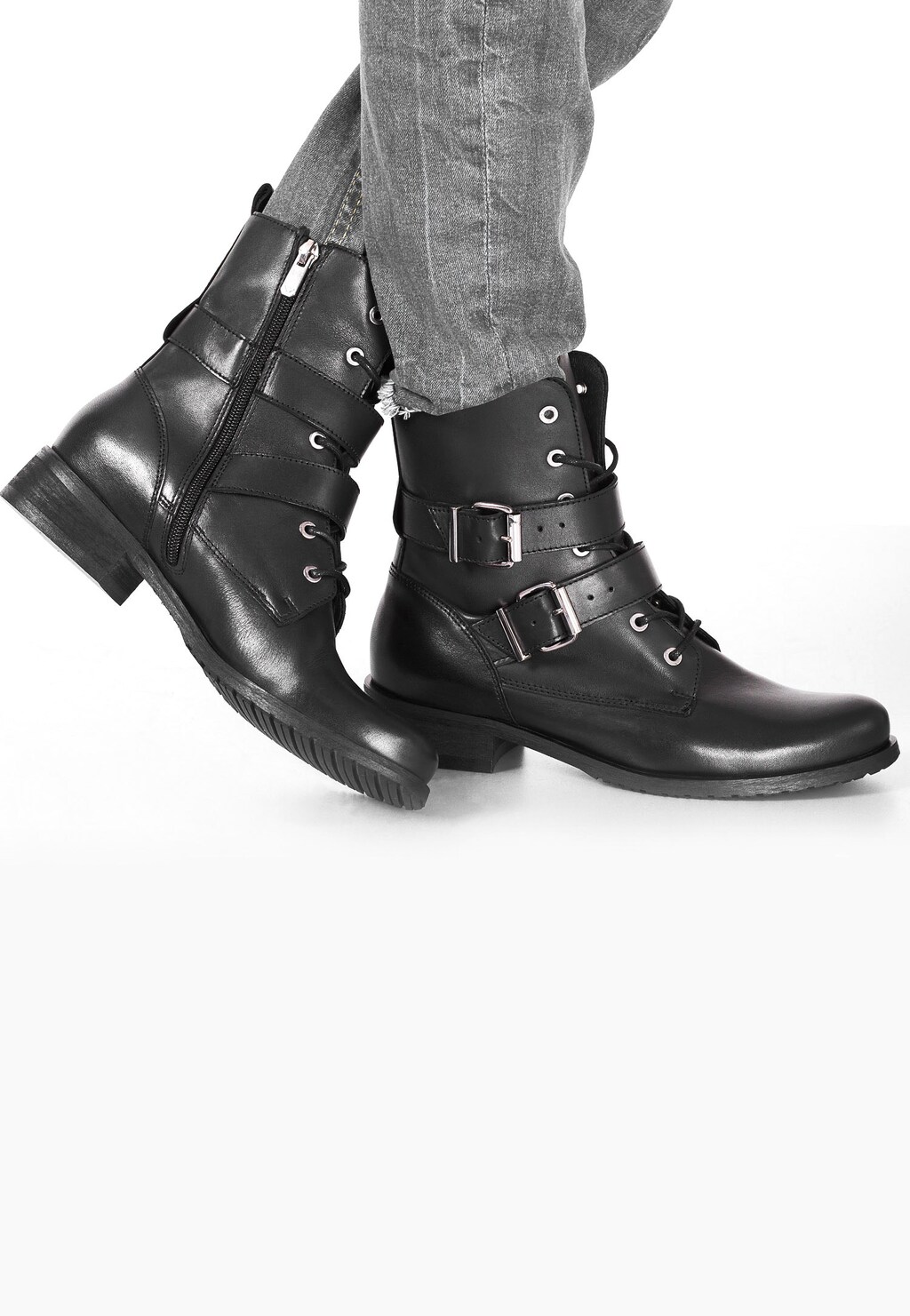 Czarne trzewiki damskie 8655-51 Widok 1