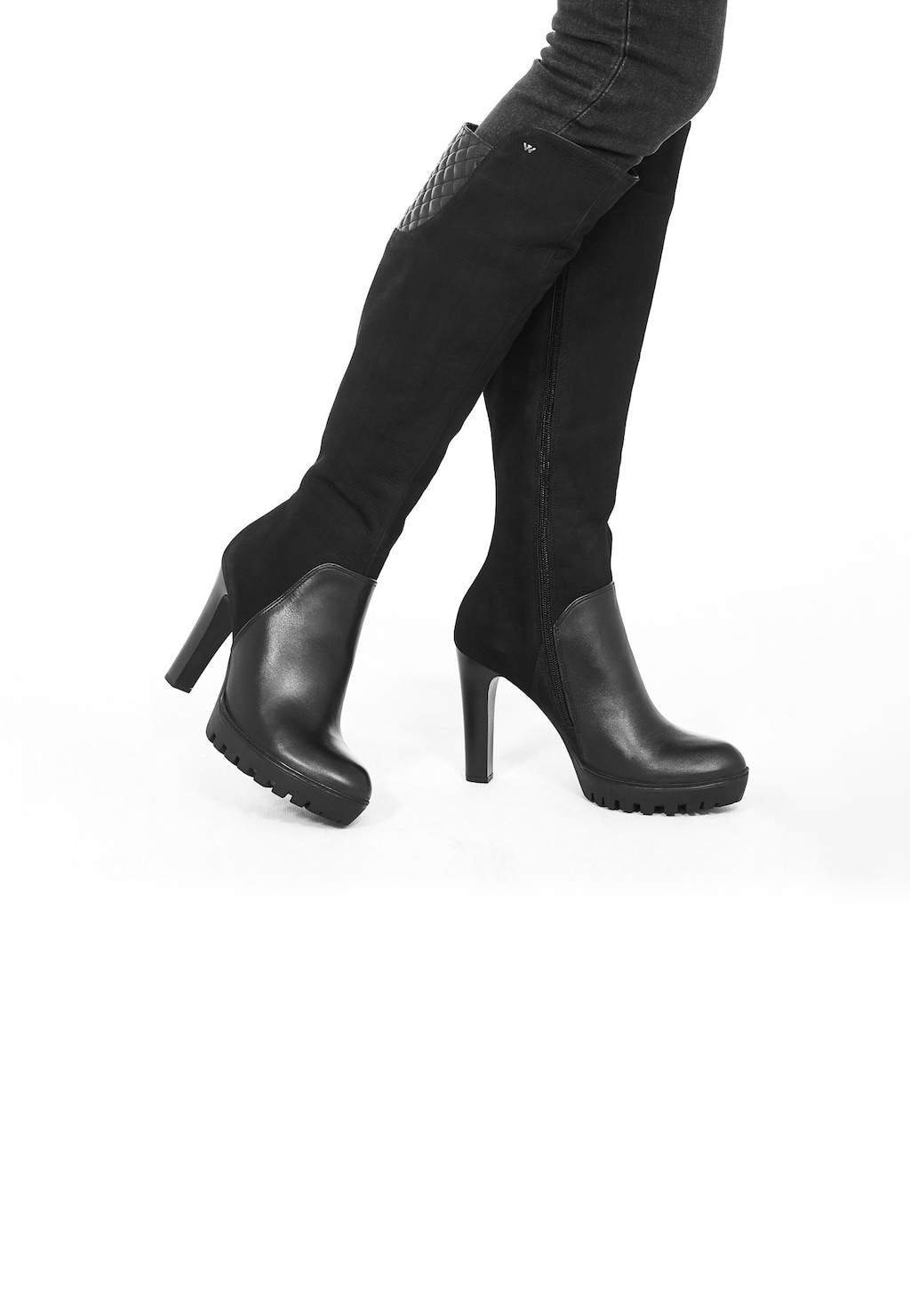 Czarne kozaki damskie 8727-71 Widok 1