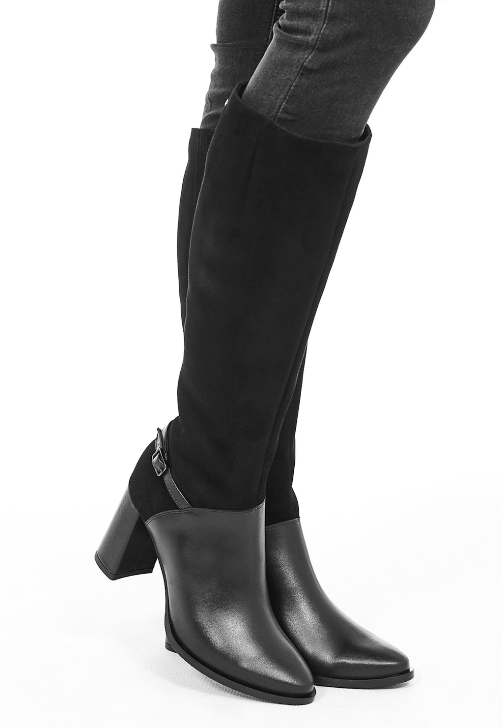 Czarne kozaki damskie 8735-71 Widok 1